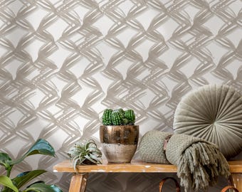 Hand Painted Boho Wallpaper / Peel and Stick Wallpaper Removable Wallpaper Home Decor Wall Art Wall Decor Room Decor - C980