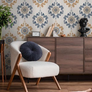 Vintage Ornamental Wallpaper / Peel and Stick Wallpaper Removable Wallpaper Home Decor Wall Art Wall Decor Room Decor - D233