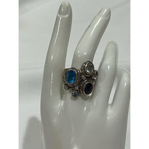Brighton Constella Cluster Ring Silver Tone Blue Stones Celestial Inspired 8.5 image 7