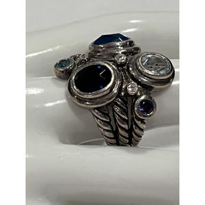 Brighton Constella Cluster Ring Silver Tone Blue Stones Celestial Inspired 8.5 image 3
