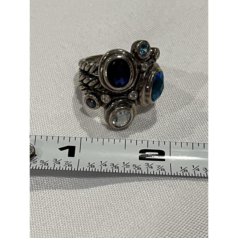 Brighton Constella Cluster Ring Silver Tone Blue Stones Celestial Inspired 8.5 image 11