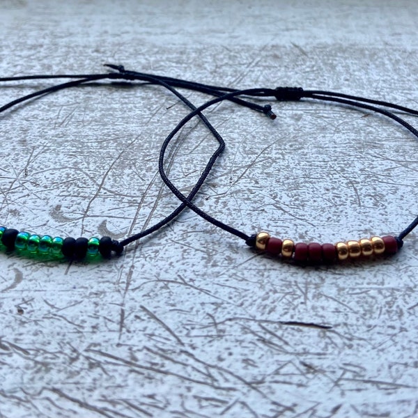 Dainty Deities - LOKI/THOR SET Morse Code Slide God of Mischief & God of Thunder friendship Bracelets