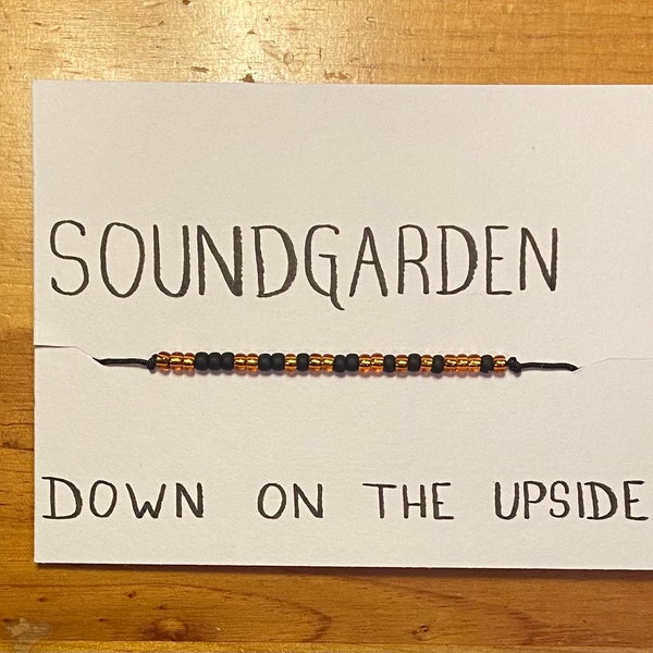 Soundgarden Morse Code Slide Bracelet l Down On The Upside l Chris Cornell Tribute l grunge l Alt fashion