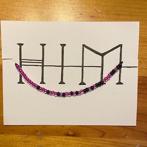 HIM Morse Code Beaded Slide Bracelet l His Infernal Majesty l 90’s Goth Gift for Girlfriend or Boyfriend