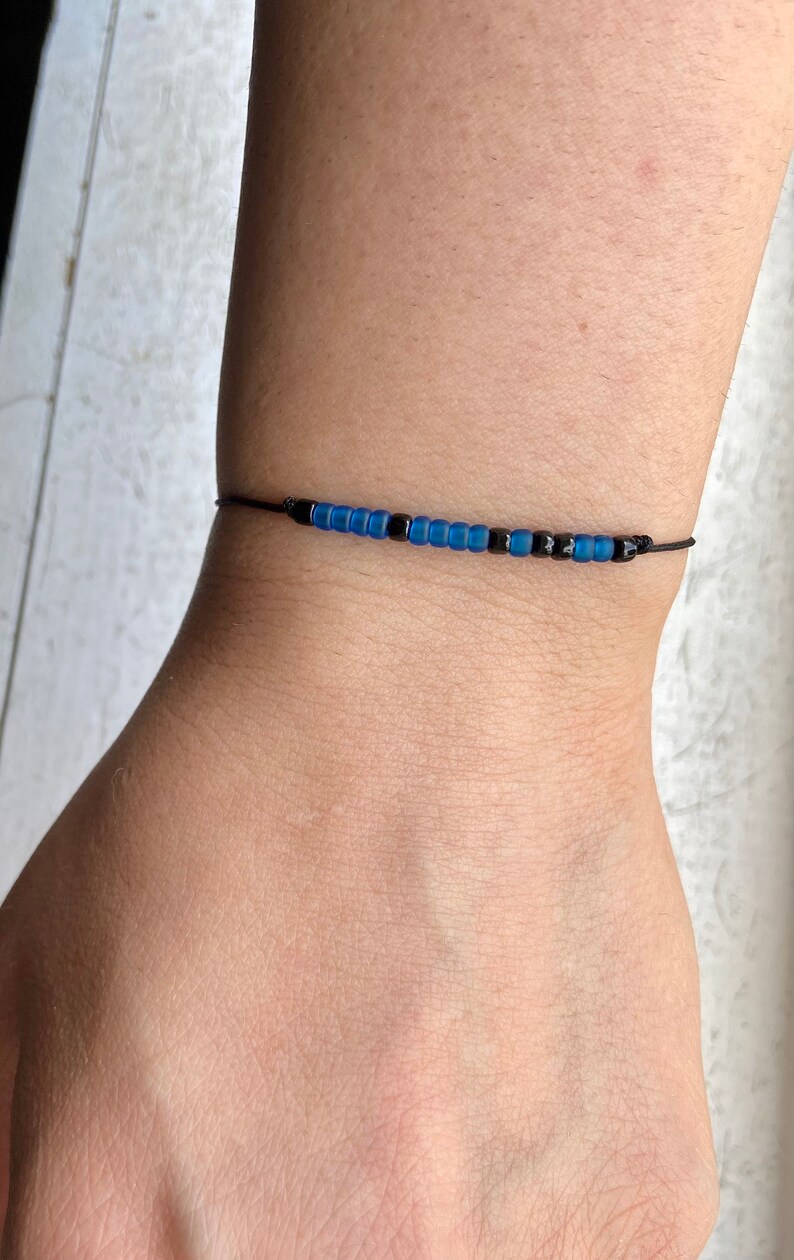 Nirvana \u201cNevermind\u201d Inspired Morse Code Beaded Slide Bracelet Kurt Cobain Tribute Friendship Stack Grunge 90s
