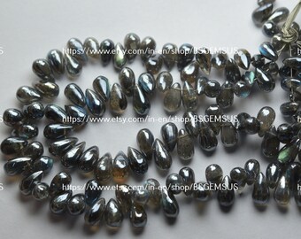 8 Inch Strand,Mystic GREEN AMETHYST QUARTZ Micro Faceted Tear Drops Shape Briolettes 8-9mm aprx