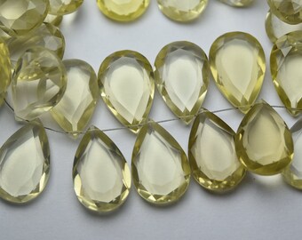 LEMON QUARTZ 25 x 9 MM DROP BRIOLETTE CUT CHECKERBOARD ALL NATURAL AAA LEMON QUARTZ 25 x 9 MM DROP BRIOLETTE CUT CHECKERBOARD ALL NATURAL AAA