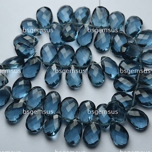 London Blue hydrokwarts gefacetteerde perenbrioletten - 8 inch streng
