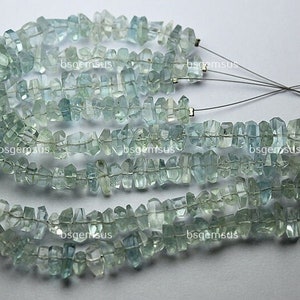 7 Inch Strand,Natural Aquamarine Faceted Fancy Nuggets  Shape Size 7-8mm