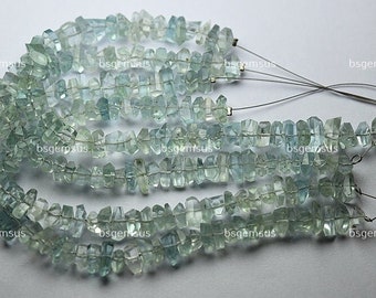 7 Inch Strand,Natural Aquamarine Faceted Fancy Nuggets  Shape Size 7-8mm