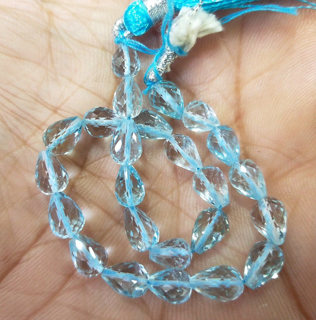 AA Sky Blue Topaz Faceted Heart Briolettes 5mm