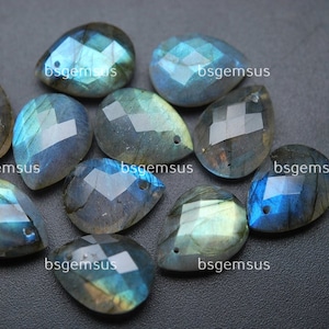 Front Drilled,10 Beads,Super finist,Blue Flash Labradorite Faceted Pear Shape Briolettes,Size 12mm Approx