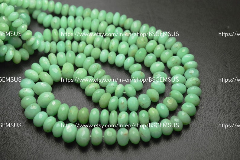 7 Inches Strand,Natural Chrysoprase Faceted Rondelles Size 6-9mm