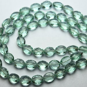 8 Inch Strand,Green Amethyst Hydro Quartz Faceted Oval Shape Beads,Size 7x9mm