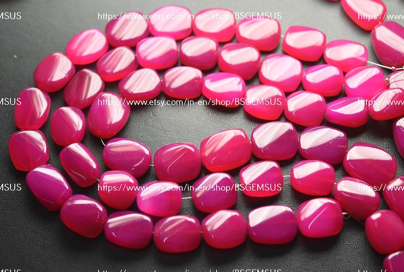 10 Inches Strand,Pink Chalcedony Smooth Nuggets Shape,Size 14-16mm