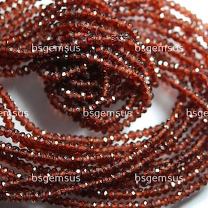 13 Inch Strand, Very Rare, Finest Natural Pyrope Red Garnet Faceted Rondelles, 3.5mm