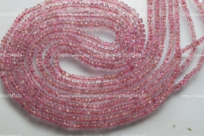 16 Inches Long Strand,Natural Burma Pink Spinel Faceted Rondelles Size 4-2.25mm 003