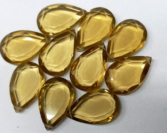 3 Matches Pair, Finest Quality, Natural Honey Quartz Faceted Pear Shaped Briolettes,Size 13x20mm