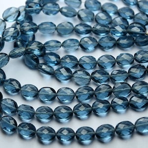 16 inch streng Superfijne kwaliteit London Blue hydrokwarts gefacetteerde ovale brioletten, Afmeting: 7 x 9 mm