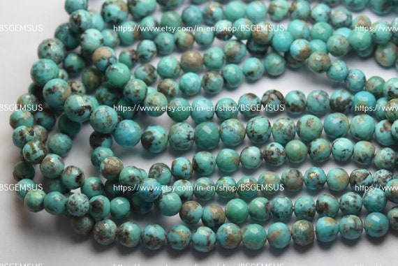 14インチストランド、天然アリゾナスリーピングビューティーターコイズ