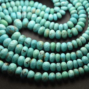 7 Inches Strand,Natural Arizona Sleeping Beauty Turquoise Faceted Rondelles,Size 6-9mm Approx