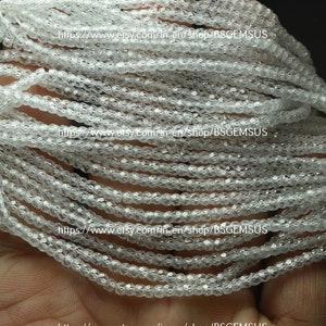 13 Inches Strand,White Zircon Faceted Rondelle,Size.3mm