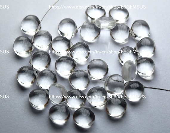 5 Mtched Pair,Finist Quality,Natural Rock Crystal Smooth Heart Shape Briolettes,Size 10mm size