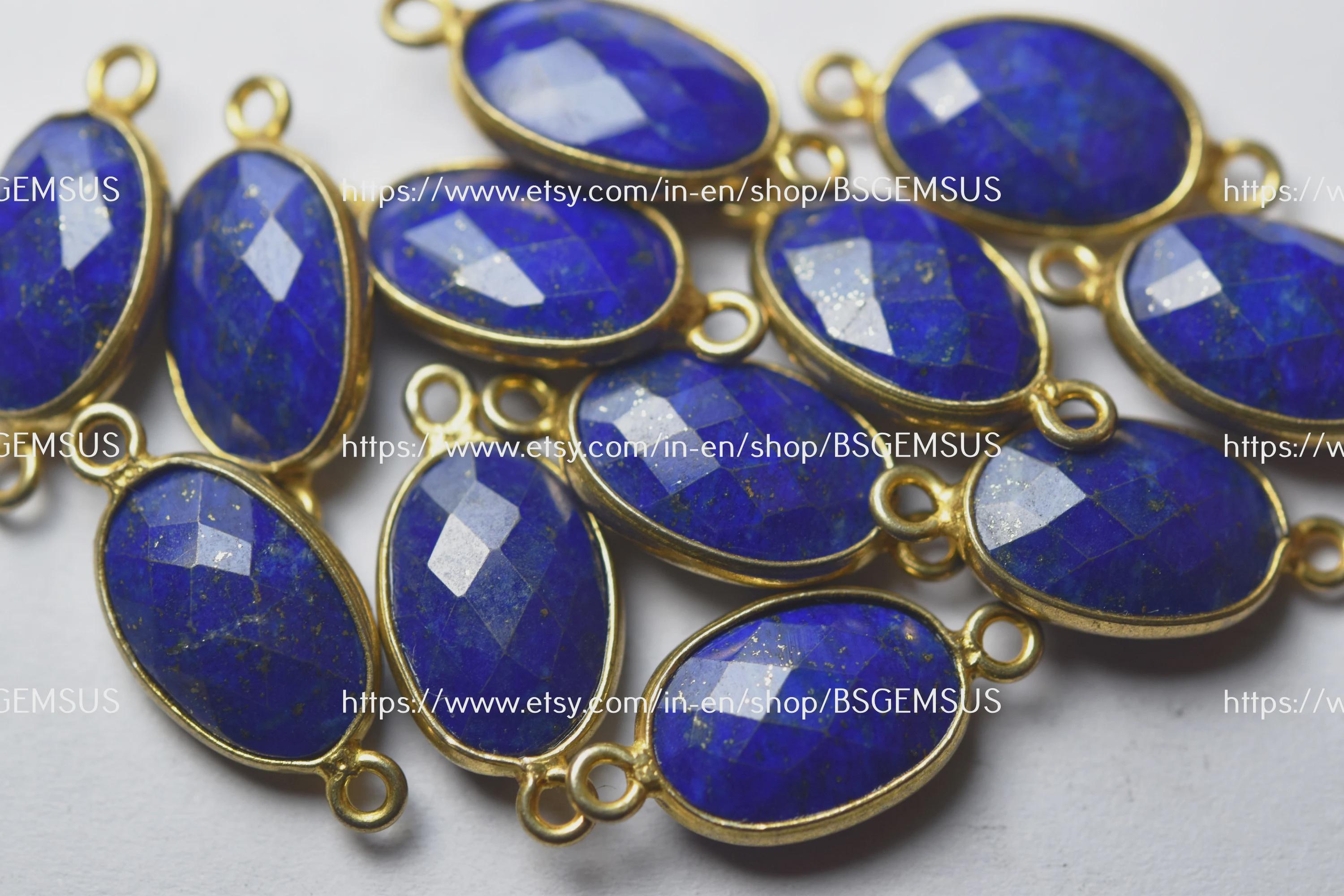 925スターリングシルバー、天然ラピスラズリファセットオーバル