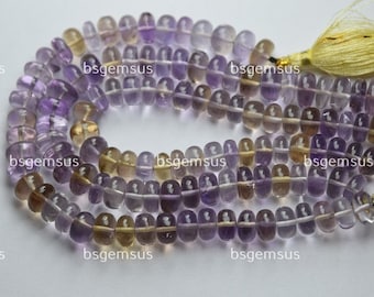 8 Inch strand,Natural Ametrine Smooth Rondelles.8-9mm