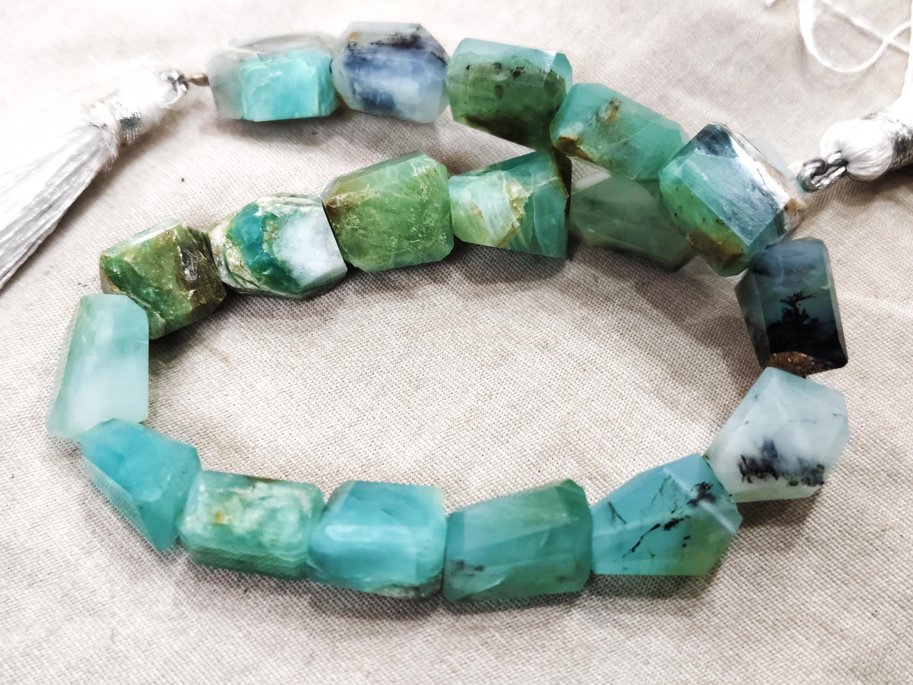8 Inch Strand,natural Peruvian Blue Opal Faceted Shape Nuggets,size 10 ...