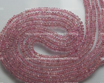 16 Inches Long Strand,Natural Burma Pink Spinel Faceted Rondelles Size 4-2.25mm 003