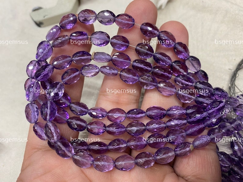 Lot De 5 Améthystes Briolettes Facettées Naturelles, 16,36 Carats Au Total - Violet Vif
