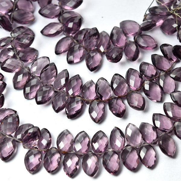 7 Inches Strand,Super Finest Quality, Kunzite Hydro Quartz Faceted Marquise Shape Briolettes, Size 11-12mm