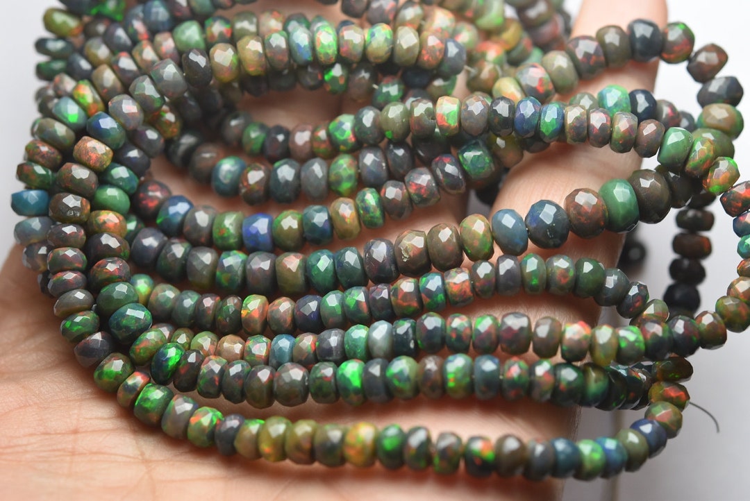 7 Inches Strandfinest Qualitynatural Ethiopian Black Opal - Etsy