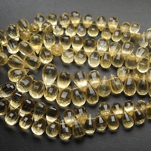 10 stuks, beste kwaliteit, natuurlijke citrien stap gesneden vorm druppels briolettes, 10-9 mm maat