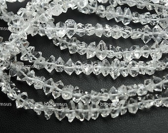16 Inches Strand,Finest Quality,AAA Quality,Natural Herkimer Diamond Quartz Faceted Nuggets,Size 5x8mm to 4x6mm