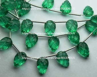 5 Matched Pairs,Emerald Green Hydro Quartz  Faceted Carving Pear Shape Briolettes,Size 8x12mm