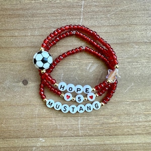 Personalized Soccer, Football, Basketball, Volleyball, Baseball, Softball Bracelet Stack, Baseball Mom Bracelet Stack