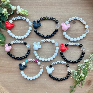 Mickey Mouse Personalized Bracelet, Name Bracelet, Personalized Beaded Name Bracelet, Disney Bracelet, Disneyland Bracelet image 2