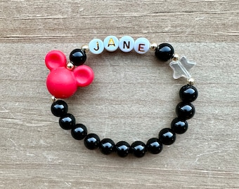 Mickey Mouse Personalized Name Bracelet: Disneyland Trip Accessory