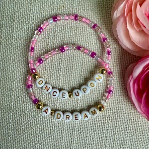 Sleeping Beauty Bracelets, Aurora Beaded Bracelets,  Disney Inspired Bracelets, Disney Princess Bracelets