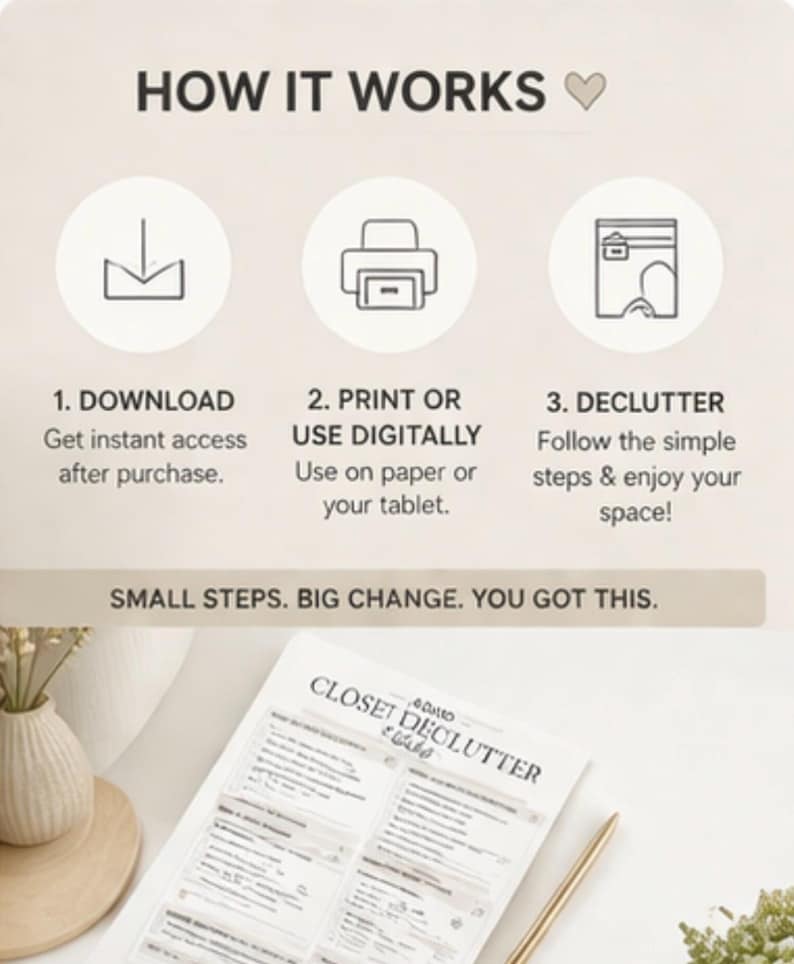 ADHD Closet Declutter Checklist | Minimalist Cleaning Planner (PDF ...