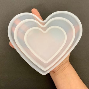 Heart Silicone Resin Mold Large ,Medium, Small or XSmall
