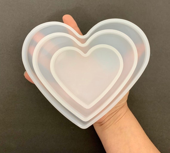 Heart Silicone Resin Mold Large ,medium, Small or Xsmall 