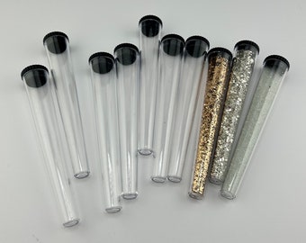 20 Small Clear Plastic Vial With Lid