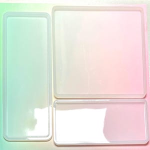 Shallow Silicone Resin Molds, Square, Rectangle, Large Rectangle