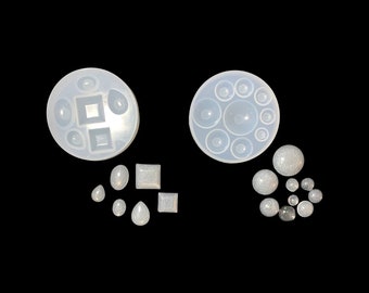 Domed Cabochon Gem Pendant Silicone Mould Flower Charms Mold Flat Half Round