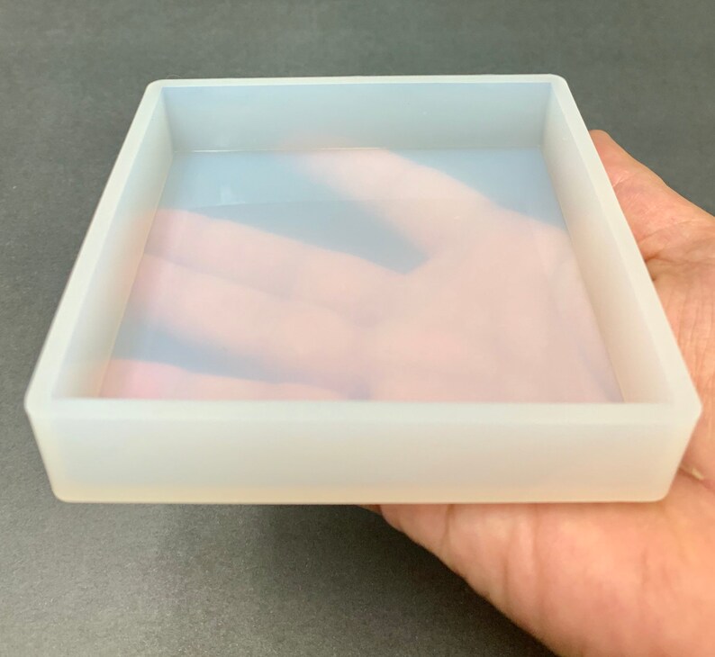 Square Silicone Resin Mold 4 x4 x.75inch Etsy