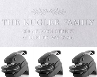 Personalized Address Embosser Custom Embosser Seal Gift Script Calligraphy Floral Embosser Envelope Address Embosser Rectangle Embosser Seal