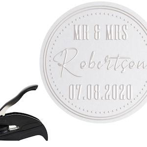 Wedding Embosser Stamp - Embosser Seal for Wedding Envelopes Monogram Wedding Stamp - Couples Initials Personalized Monogram Wedding